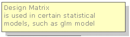 Line Callout 1: Design Matrix  is used in certain statistical models, such as glm model  